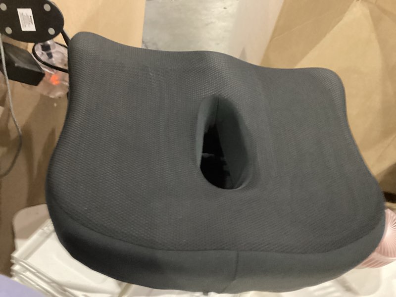 Condition photo showing New/Like New for memory foam seat chair cushion for relieves back sciatica pain tailbone pain coccyx degenerating disc orthopedic osteoarthritis prostate cushion low back pain cushion hip shaping (dark gray)