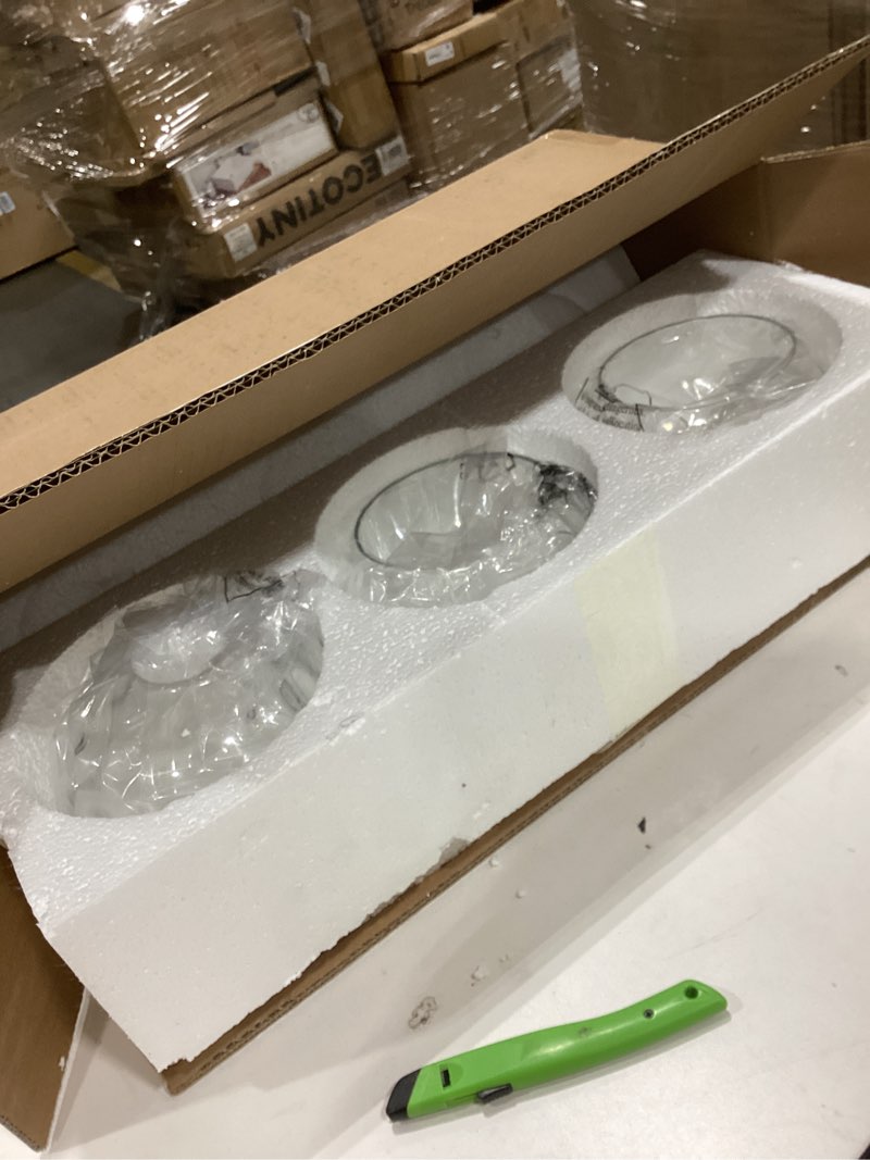 Condition photo showing Good Condition for 3 pack fixture replacement globe shade, 6 inch diameter, e26 base clear hammered glass, glass globe lampshade cover for pendant wall sconce chandelier vanity light clear 6 inches