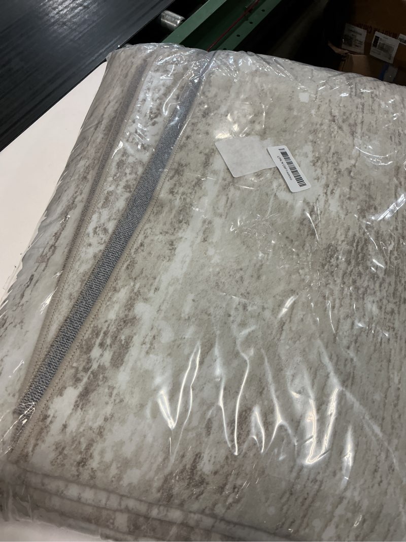 Condition photo showing New/Like New for area rug 8x10 washable rug, vintage boho medallion rugs non-slip soft low pile large distressed rug indoor retro carpet for living room bedroom dining room home office (taupe, 8'x10') taupe 8' x 10' (rectangular)