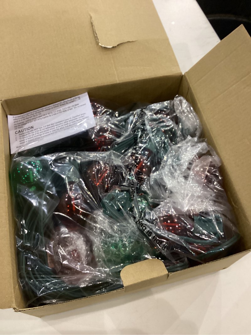 SUNSGNE 50FT Vintage Christmas Lights Outdoor, G40 LED Globe Outdoor Christmas Lights with 27 LED Cl