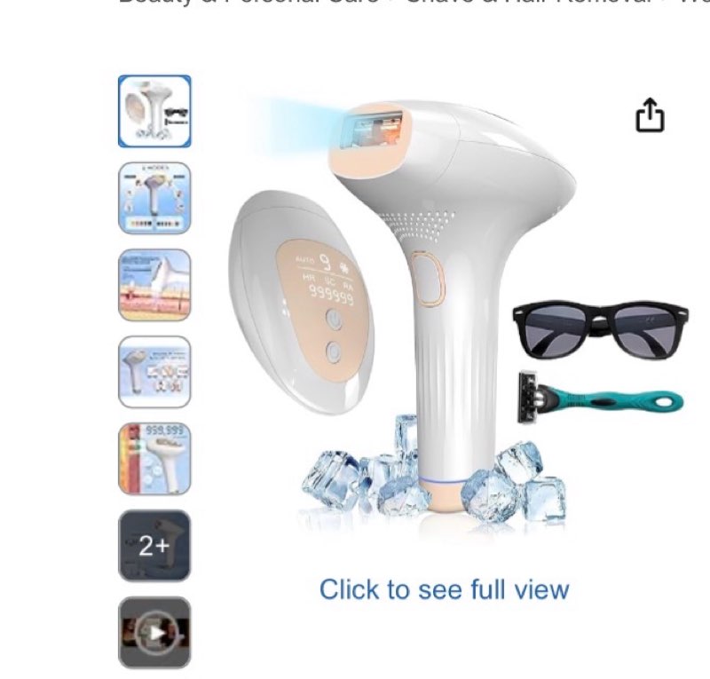 glow gleam ipl hair removal device for women and men – nearly painless laser hair remover with 5°c i