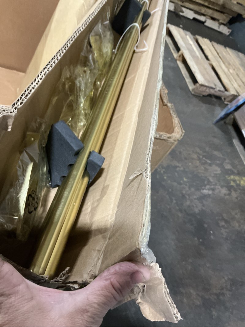 Condition photo showing New/Like New for 3/4" standard decorative adjustable curtain rod,heavy duty curtain rods set for windows,30 to 80 inch, gold