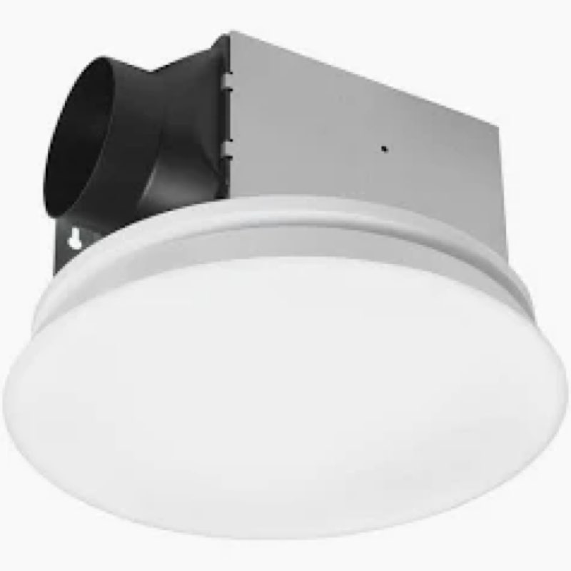 Homewerks 7141-80 Bathroom Fan Integrated LED Light Ceiling Mount Exhaust Ventilation 1.1 Sones 80 C