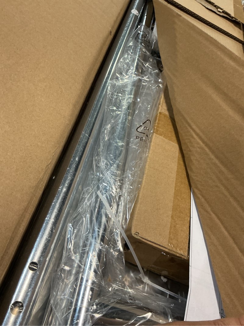 Condition photo showing Good Condition for heavy duty clothes rack load 960lbs, three rods rolling clothing racks for hanging clothes, rolling garment rack with sturdy wheels shelves hooks, portable & adjustable commercial garment rack, silver silver 20.0" x 60.6" x 69.0"(3 rods)