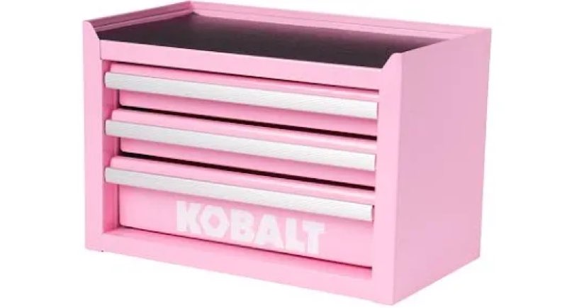 kobalt portable tool box 11.1-in w x 7.36-in h x 6.14-in d 3 -drawer pink steel tool box