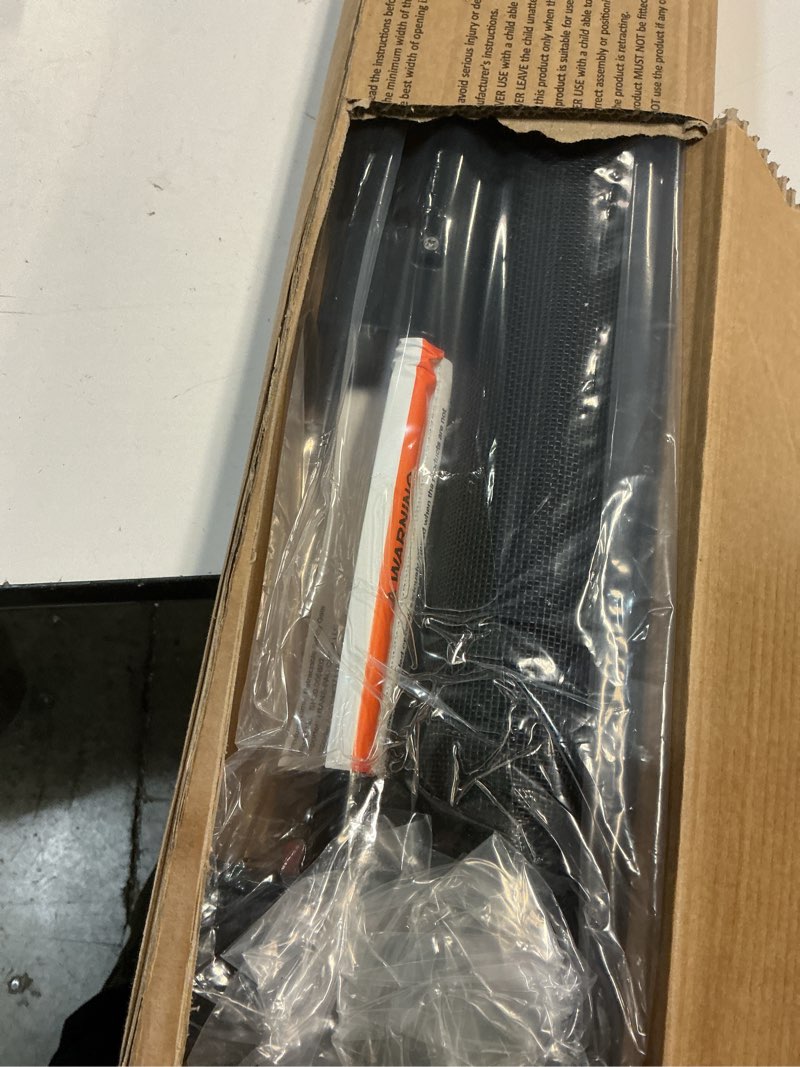 Condition photo showing New/Like New for Pawtners Retractable Baby Gates Extra Wide, 41" Tall Extends up to 71" Wide, Dog Gate Indoor for Stairs, Pet Gate with Support Rods for Doorways Hallways Indoor & Outdoor-Black Black 41" Tall x 71" Wide