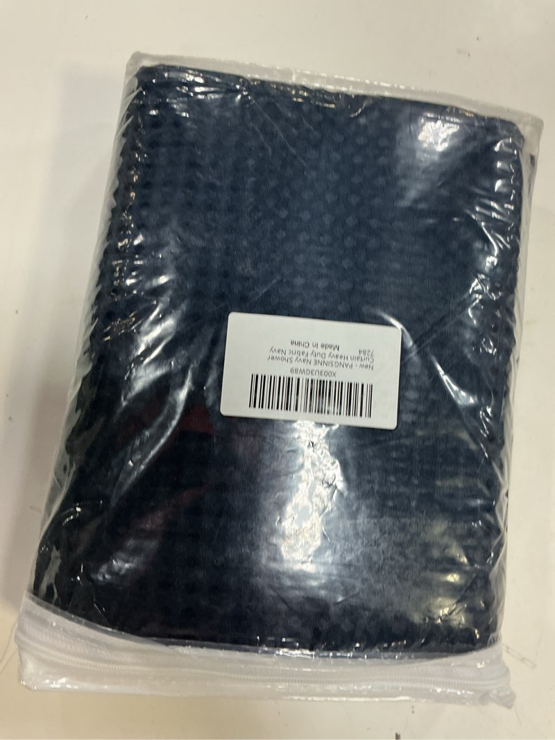 Condition photo showing New/Like New for pangsinne long blue shower curtains for bathroom waffle weave 84 inches length heavy duty fabric navy shower curtain, 256gsm waterproof luxury shower curtain with 12 hooks, 72wx84h navy blue 72"w x 84"l (pack of 1) navy