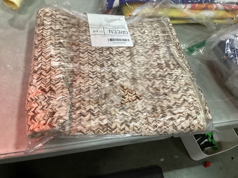 Condition photo showing Good Condition for royhome machine washable rug 4x6 print braided area rugs stain resistant non-slip floor cover farmhouse solid printed textured carpet for bedroom living room decor, linen 4' x 6' (rectangular) linen