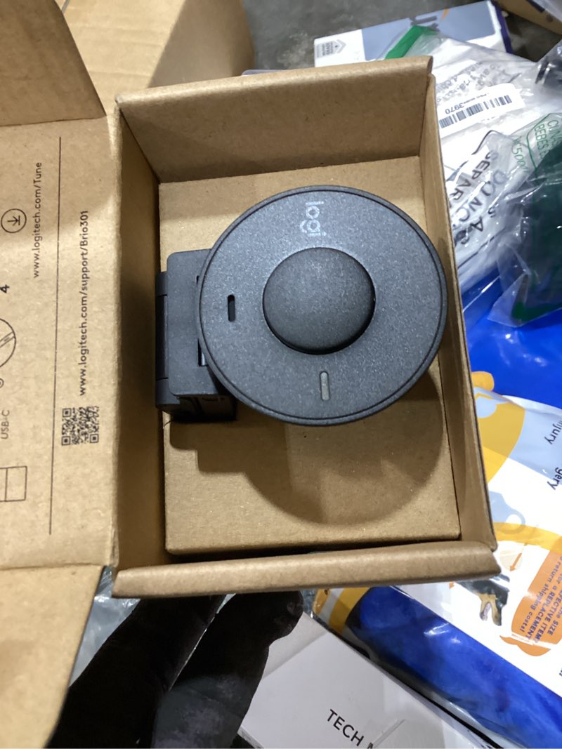 Condition photo showing Good Condition for logitech brio 301 full hd webcam with privacy shutter, noise reduction microphone, usb-c, certified for zoom, microsoft teams, google meet, auto light correction - black black webcam