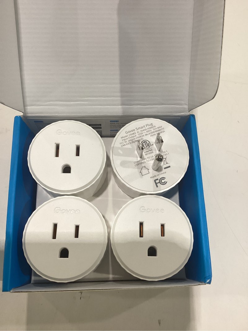 Condition photo showing Good Condition for govee smart plug, wifi plugs work with alexa & google assistant, smart outlet with timer & group controller, wifi outlet for home, no hub required, etl & fcc certified, 2.4g wifi only, 4 pack