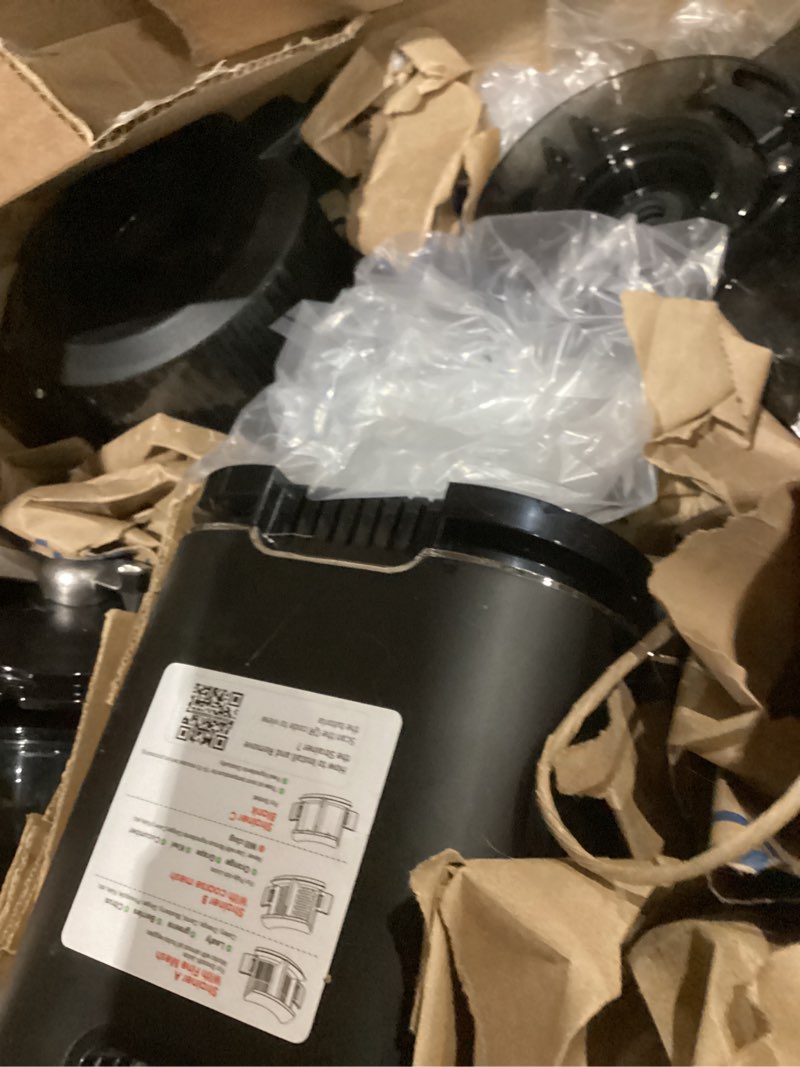 Condition photo showing As Is for Cold Press Juicer with 3 Filters (For Juice/Sorbet/Nut Milk), Juicer Machines With 6.0" Wide Mouth Hopper, Self Feeding & Hands-Free Design, Upgraded Motor, Juicer for Family Gathering Party