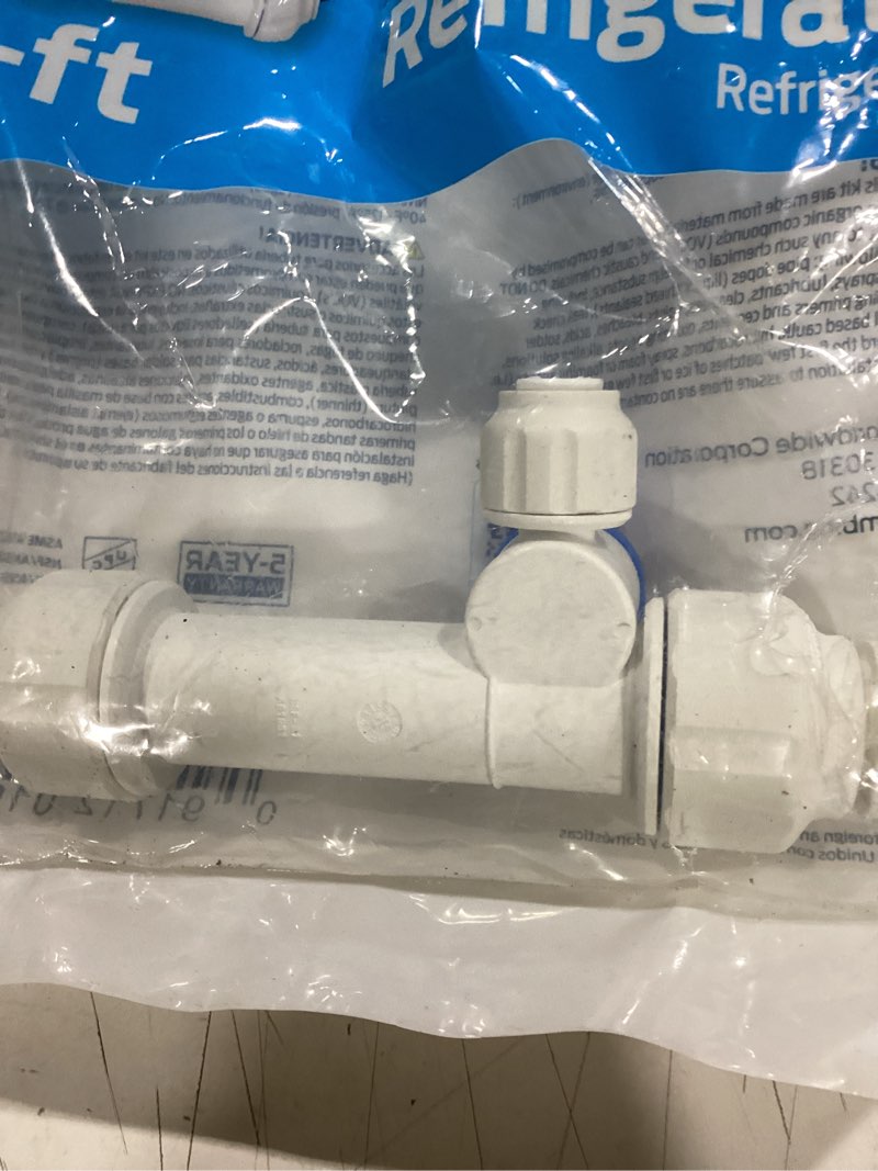 Condition photo showing As Is for eastman 15-ft 1/4-in compression inlet x 1/4-in compression outlet pex ice maker installation kit