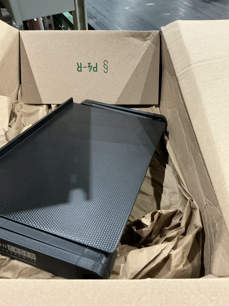 Condition photo showing Good Condition for workez adjustable laptop stand for desk, adjustable height laptop stand, ergonomic foldable portable pc holder, computer riser, home office supplies