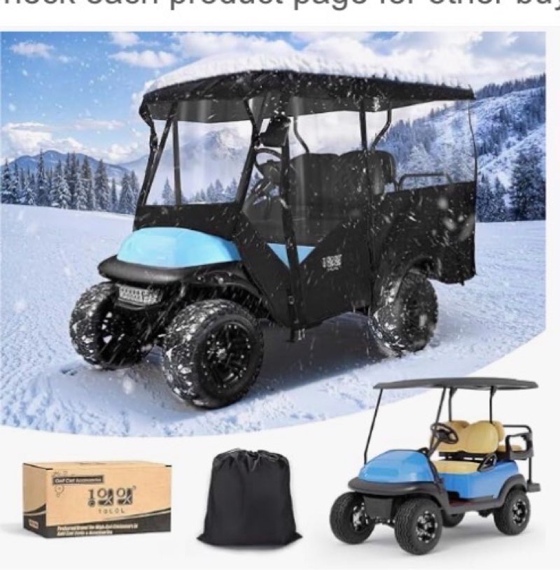 10L0L Universal Golf Cart Cover 4 Passenger Compatible with Yamaha, EZGO TXT/RXV, Club Car DS/Preced