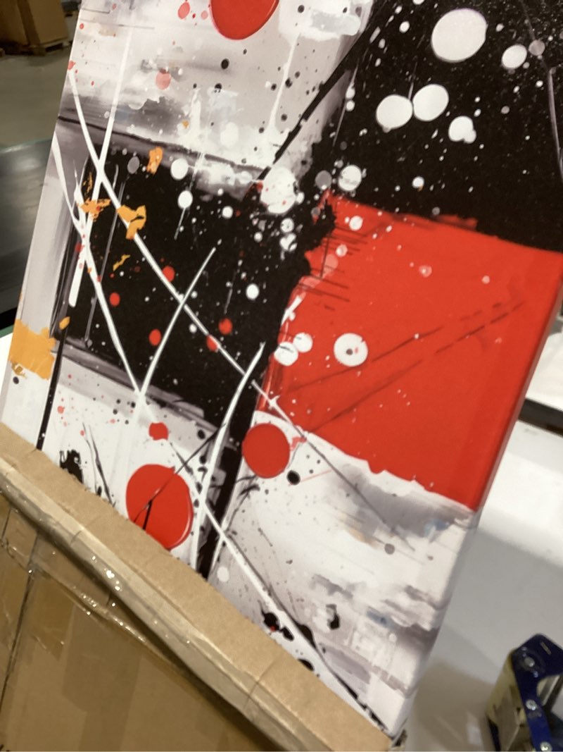 Condition photo showing New/Like New for Ouzzlie Red Wall Decor Abstract Canvas Black and White Wall Art for Bedroom Modern Picture Artwork 24" x 48" 48"L x 24"W Black White