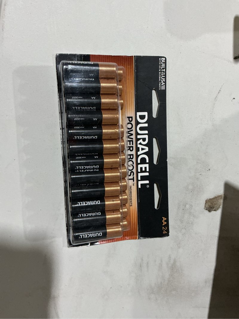 Condition photo showing New/Like New for duracell coppertop power boost aa alkaline batteries for household devices (24-pack), double a batteries