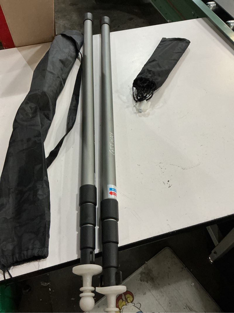 Condition photo showing Good Condition for geeway 2 pcs 7.5ft tarp poles for camping, heavy duty telescoping tent pole, aluminum adjustable tent poles for outdoor activity, wilderness adventure and rv travel (black) 7.5ft-black