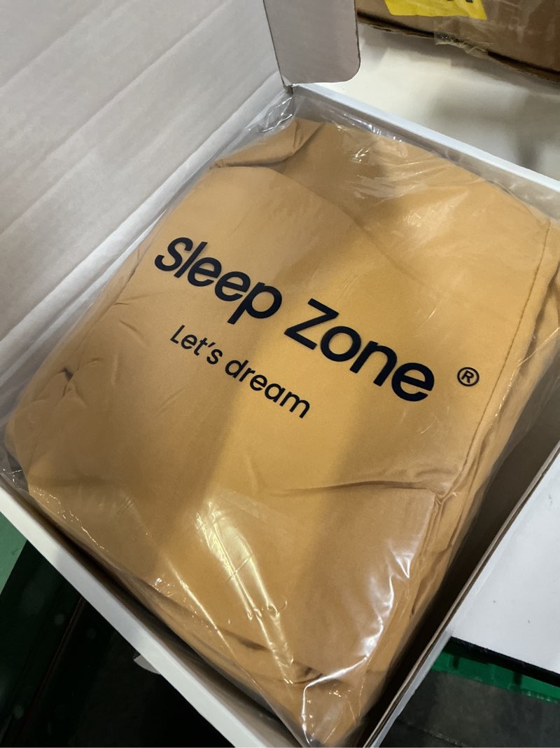 Condition photo showing New/Like New for sleep zone nanotex super soft cooling full size bed sheets set 4 piece - easy care fitted flat sheet & pillowcase sets - wrinkle free, fade resistant, deep pocket 16" (dull yellow, full) dull yellow deep pocket - full