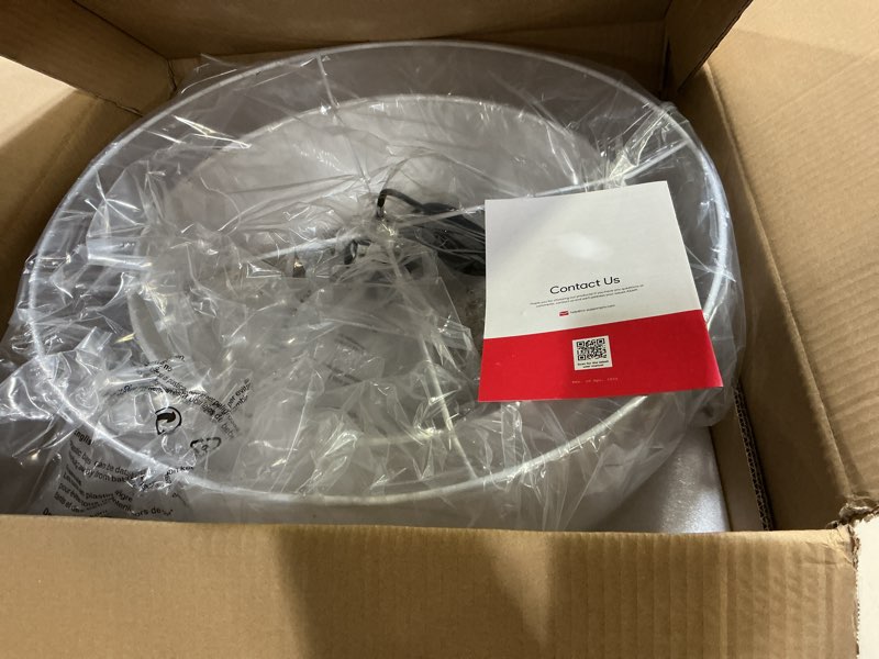 Condition photo showing New/Like New for VONLUCE Drum Chandelier, 20" 3-Light Modern Chandelier with 2-Tier Fabric Lampshade, Modern Ceiling Light Fixture for Dining Room Bedroom Living Room with E26 Sockets, Gold Finish, ETL Certified Brushed Gold 20inch