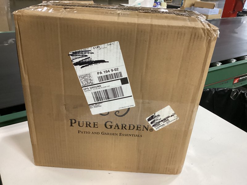 Condition photo showing New/Like New for lattice design outdoor planter box - 14.75” square 13” tall white plant pot - decorative plant pots for front porch decor - flower pots outdoor planters for porch patio or garden decor by pure garden white pack of 1