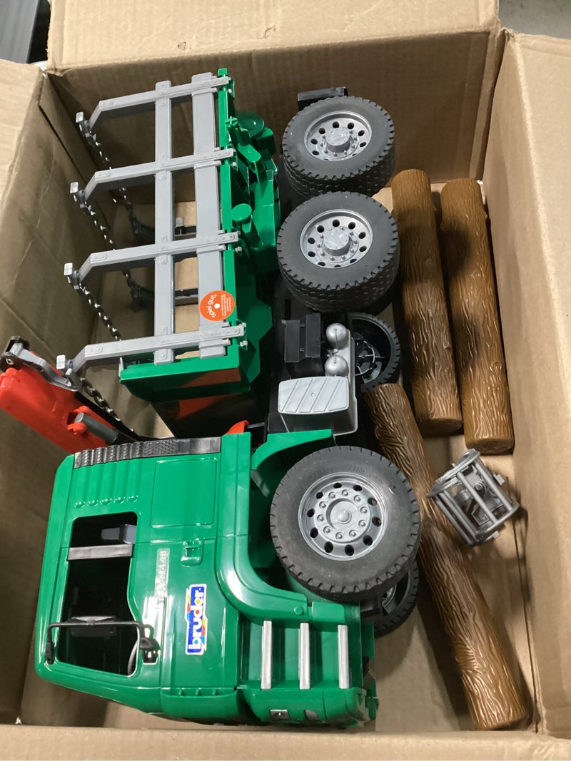 Condition photo showing Good Condition for Bruder 02769 Man Timber Truck with Loading Crane and 3 Trunks