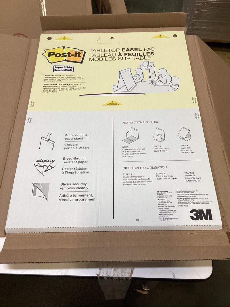 post-it super sticky portable tabletop easel pad, great for virtual teachers and students, 20x23 inc