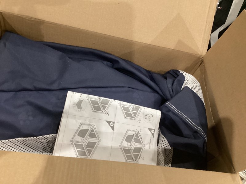 Condition photo showing As Is for Puppy Playpen, 43.3x43.3 Inch Large Dog Play Pen for Small Pets Cats with Zipper Gate Dog Fence, Thickened Oxford Fabric Dog Playpen Indoor & Outdoor