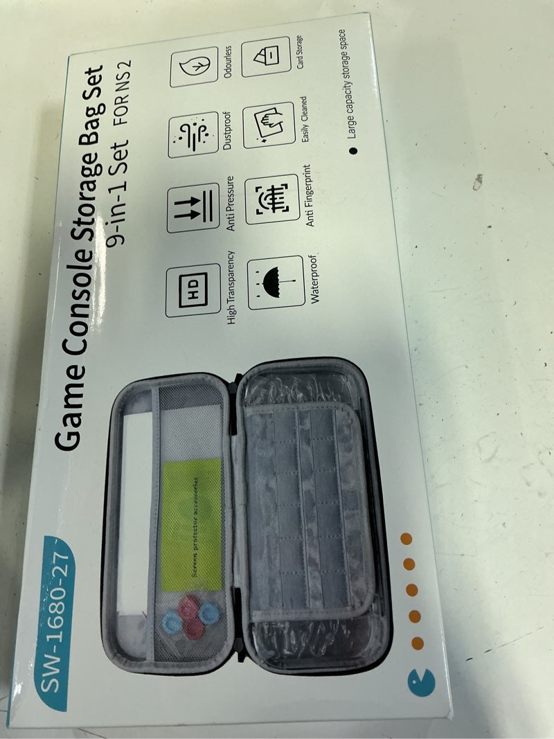 Condition photo showing New/Like New for WEOTOO Switch 2 Accessories Bundle (2025), All-in-One Kit with Carrying Case, 2 Tempered Glass Screen Protectors, 12 Game Card Holder, Split Protective Cover, and 4 Joystick Caps, Black