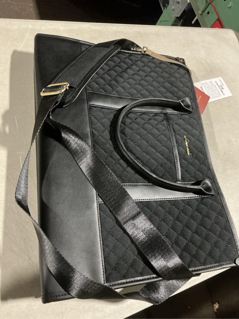 Condition photo showing Good Condition for lovevook laptop bags for women, 17 inch waterproof work tote bag with clutch, professional teacher computer purse lightweight shoulder bag travel, quilted black