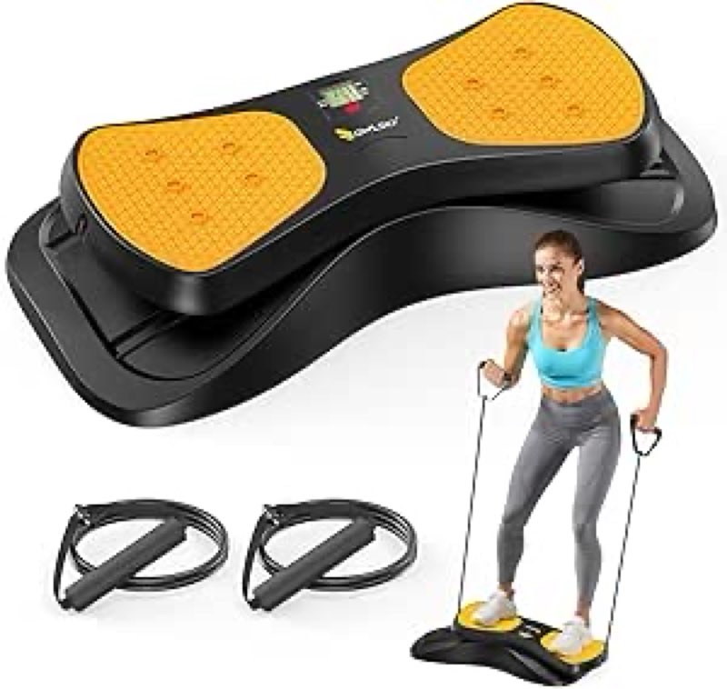 OWLSKY Balance Board,with Resistance Bands, Portable Twist Balance Trainer Featuring LCD Monitor, 330 lbs Capacity Ski Machine for Full Body Workout