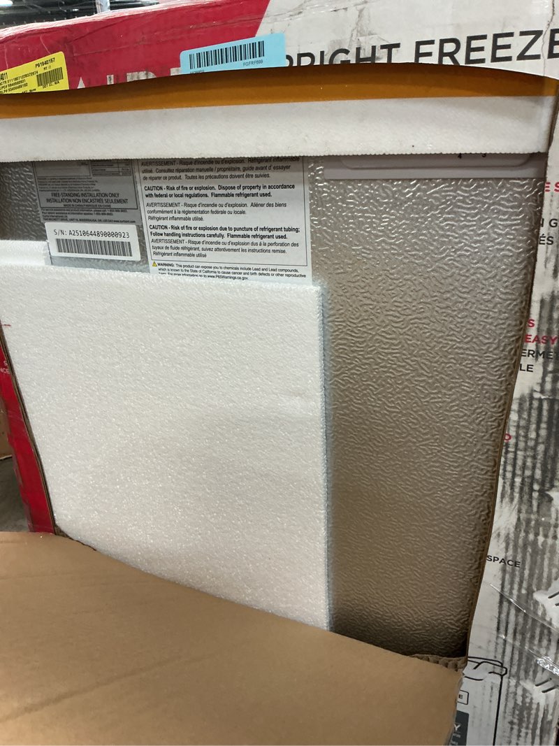 Condition photo showing Good Condition for frigidaire 6.5 cu. ft. upright freezer  platinum