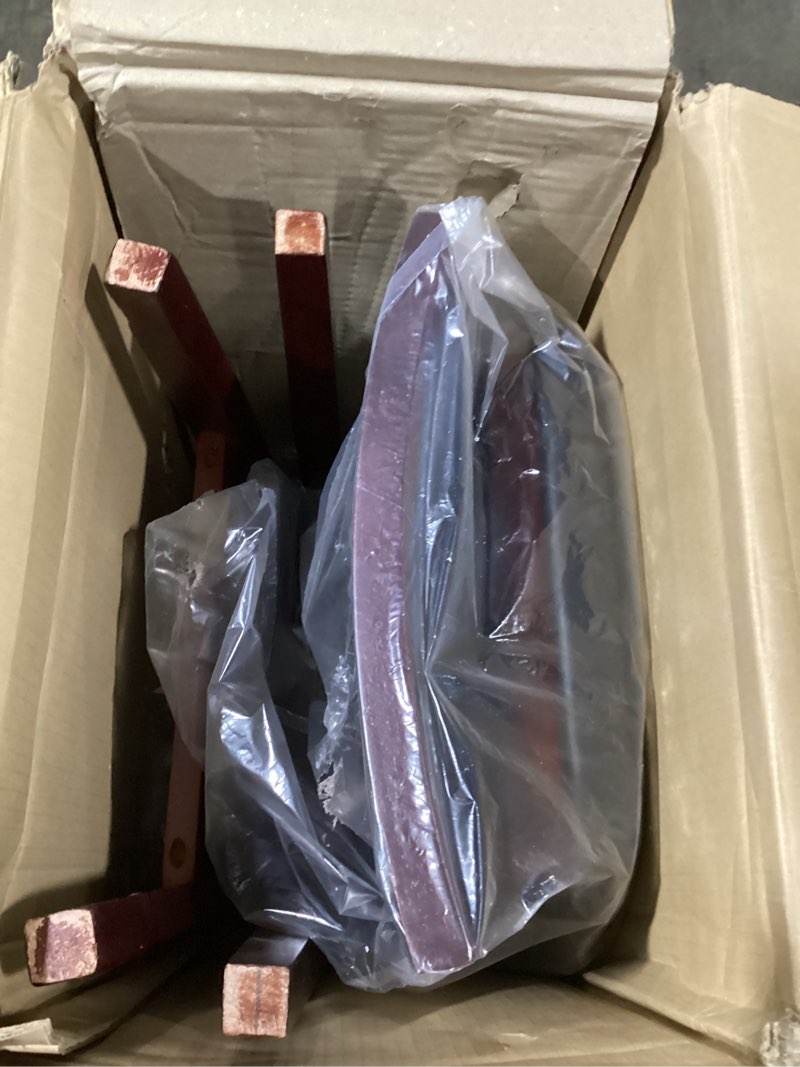 Condition photo showing As Is for Linon Keira Pad Folding Chair, Set of 2, Engineered Wood Merlot Dining Chair