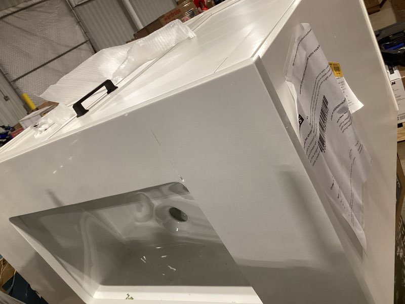 Condition photo showing New/Like New for allen + roth rigsby 30-in white undermount single sink bathroom vanity with white engineered marble top (fully assembled) item #5093954 | model #lws30gbv