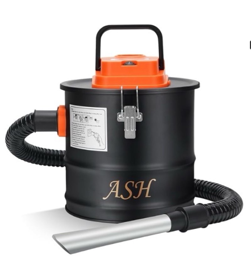 ash vacuum cleaner -5 gallon fireplace ash vac with 1200w powerful hose non-woven dust separator | dry stove vacuum for fireplaces pellet grill wood stove fire pits