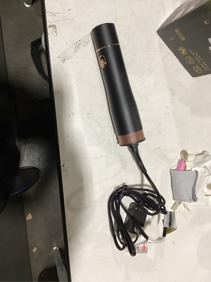 Condition photo showing Good Condition for Round Hair Blow Dryer Brush - 1.2 Inch Ceramic Barrel Hair Dryer Brush for Short/Middle Hair, One Step Drying, Volumizing, Straightening and Styling, Negative Ionic Dryer Brush (Black-Golden, 1.2)