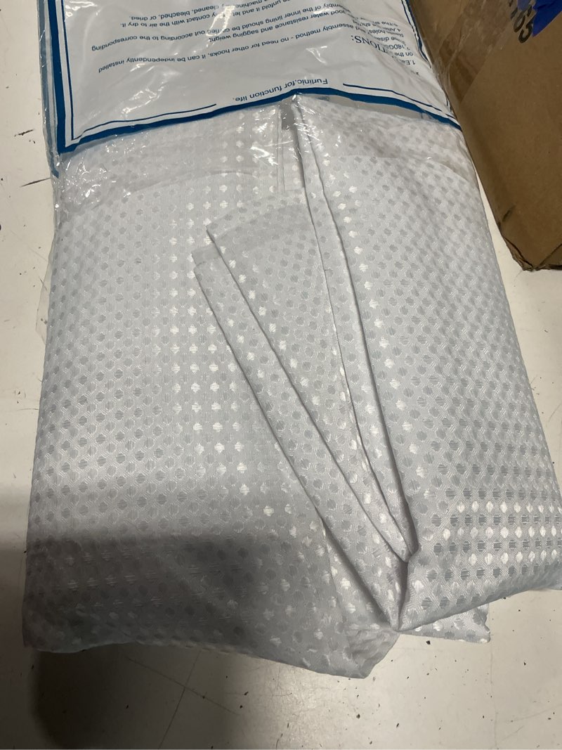 Condition photo showing Good Condition for furlinic waffle weave no hook shower curtain with snap in fabric liner set,heavy duty textured bathroom curtain with see through window,waterproof & machine washable,hotel style,white,71x75 inch 71"w x 75"l (pack of 1) white