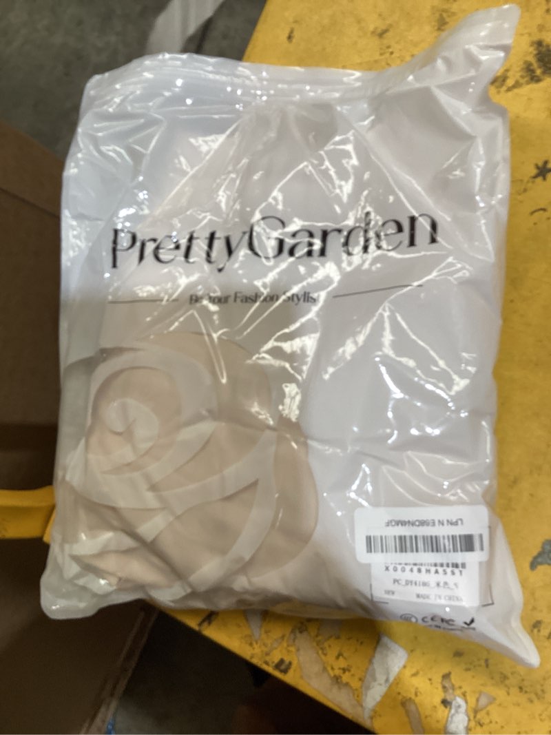 Condition photo showing Good Condition for prettygarden womens spaghetti strap maxi dresses 2026 summer casual sleeveless smocked boho a line long flowy beach sundress small beige