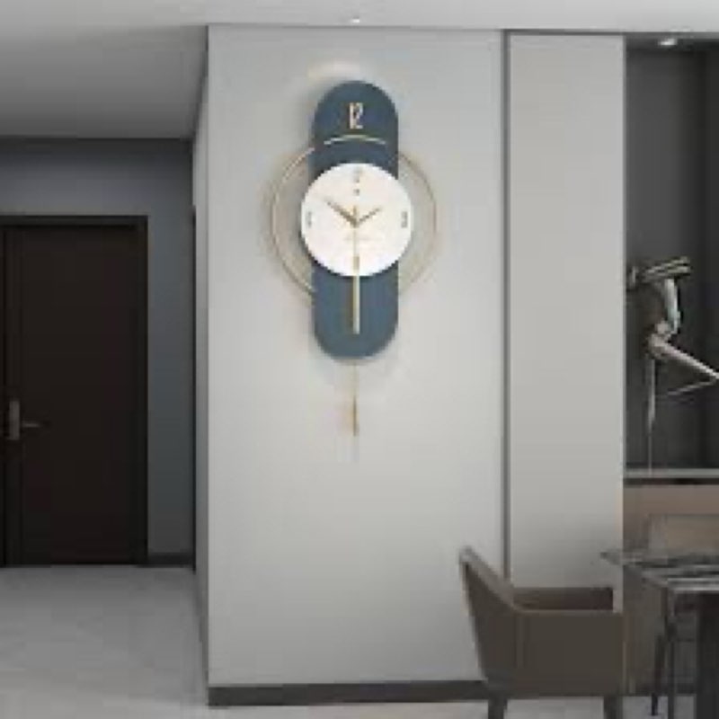 Large Wall Clocks for Living Room Decor Modern Big Decorative Wall Clock Battery Operated Non-Ticking for Kitchen Bedroom Office Home 14 Inch Wood Pendulum Clock Wall Decor for Indoor House