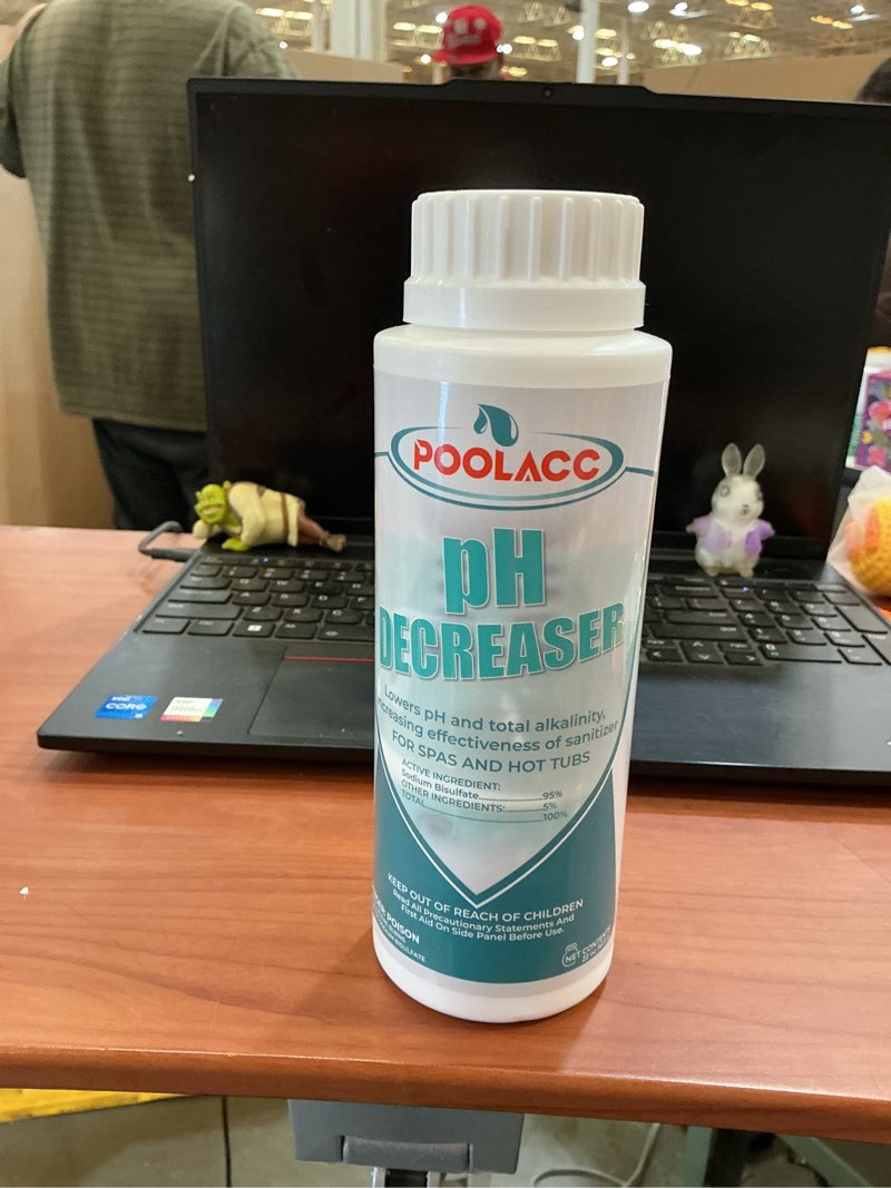 Condition photo showing New/Like New for poolacc ph decreaser for hot tub spa, lowers ph and total alkalinity, spa maintenance chemicals to bring ta & ph levels down, fast acting ph reducer works with any system, 22 oz