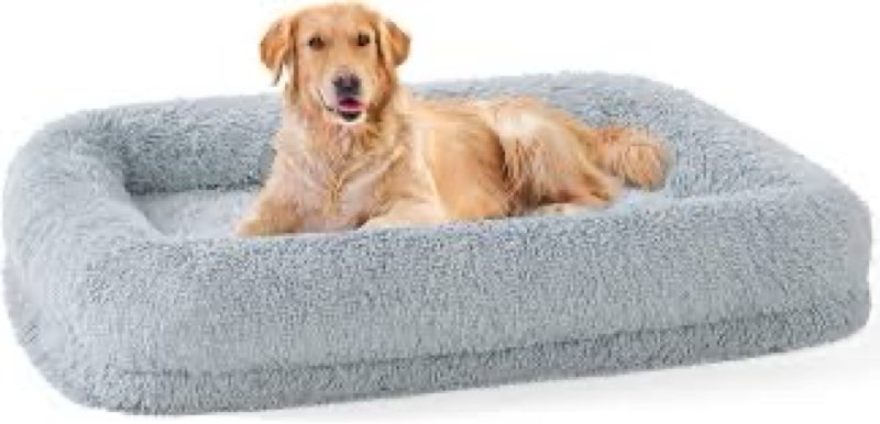 ZOMISIA Extra Large Dog Bed - XL Dog Bed with Washable Removable Cover, Fluffy Waterproof Pet Sofa with Supportive Egg Foam and Nonskid Bottom, Grey Orthopedic 44"L x 32"W x 8"TH Grey