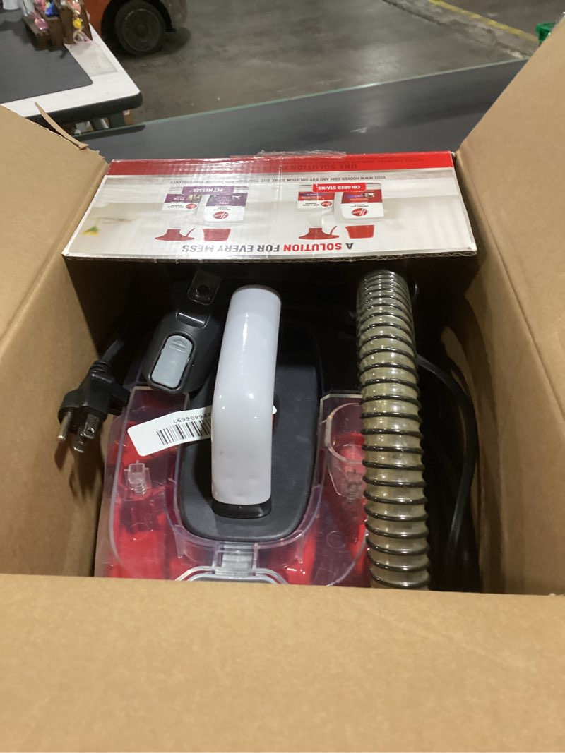 Condition photo showing As Is for Hoover CleanSlate Plus Portable Carpet + Upholstery Spot Cleaner Machine, Powerful Suction with Versatile Tools, Pet Stain Remover, Car and Auto Detailer, Pair with Hoover Carpet Cleaner Solution