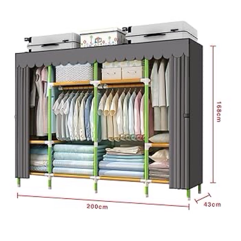  Canace 65'' Fabric Portable Wardrobe Rebrilliant Color: black 