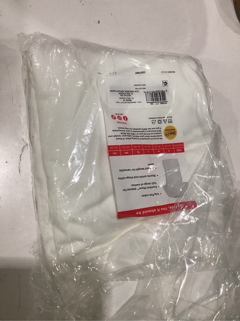 Condition photo showing As Is for fruit of the loom men's crew tee undershirts, moisture wicking & tag free, also available in big & tall xx-large white - 6 pack