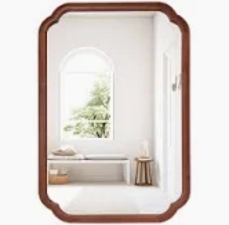 solid wood accent wall mirror for bathroom bedroom