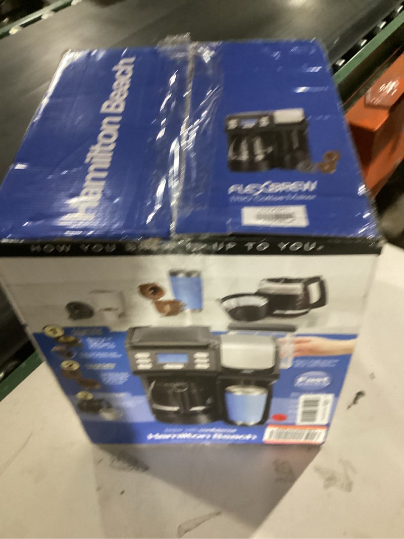 Condition photo showing New/Like New for hamilton beach flexbrew trio 2-way coffee maker, compatible with k-cup pods or grounds, combo, single serve & full 12c pot, black - fast brewing (49902)
