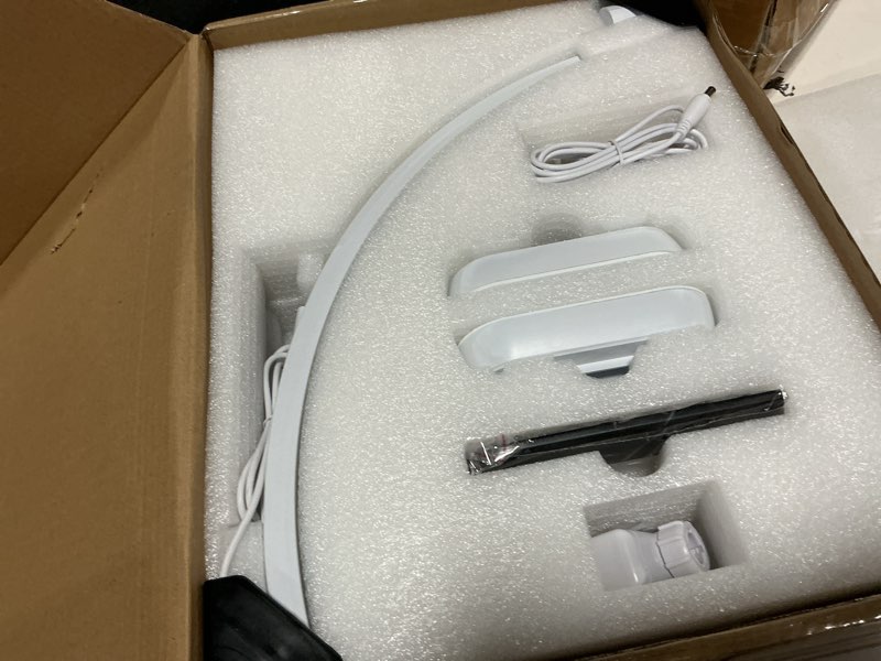 Condition photo showing Good Condition for kirkas 29inch large half moon light for nail tech, 456 leds 3 color modes infinitely knob arch nail light with screen and phone holder charging function, foldable lighted lamp for manicure,craft-white white 29inch large with screen