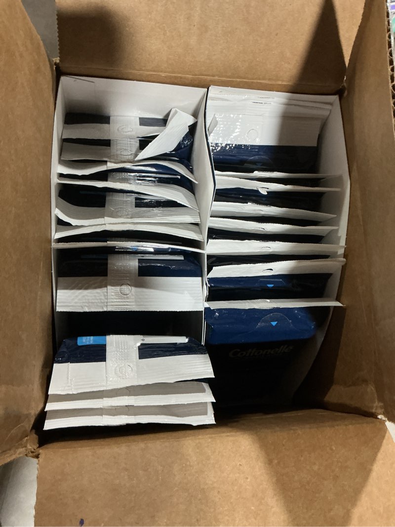 Condition photo showing Good Condition for cottonelle fresh care on-the-go flushable wet wipes, adult wet wipes, 24 on-the-go pack, 14 wipes per pack (336 total wipes), packaging may vary 14 count (pack of 24)