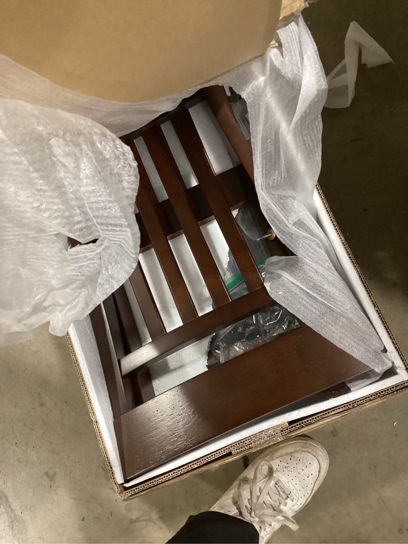 Condition photo showing Good Condition for east west furniture cac-mah-lc capri kitchen dining chairs - faux leather upholstered solid wood chairs, set of 2, mahogany