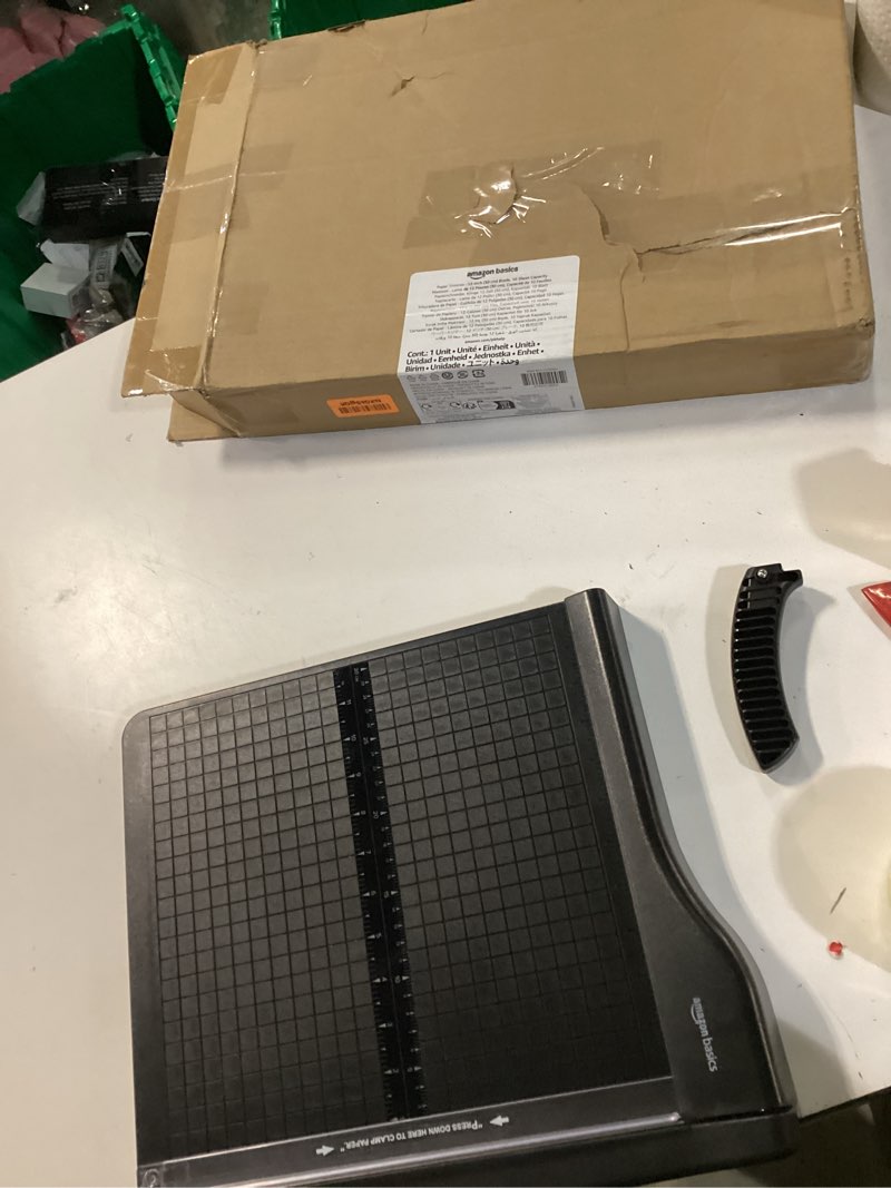 Condition photo showing Good Condition for Amazon Basics Paper Trimmer Cutter for Office and Crafts, Heavy-Duty, Portable Paper Slicer, 15-Inch, 10-Sheet Cardstock 15"
