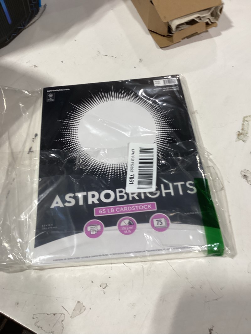 Condition photo showing New/Like New for astrobrights white cardstock  8.5  x 11   65 lb./176 gsm  white  75 sheets